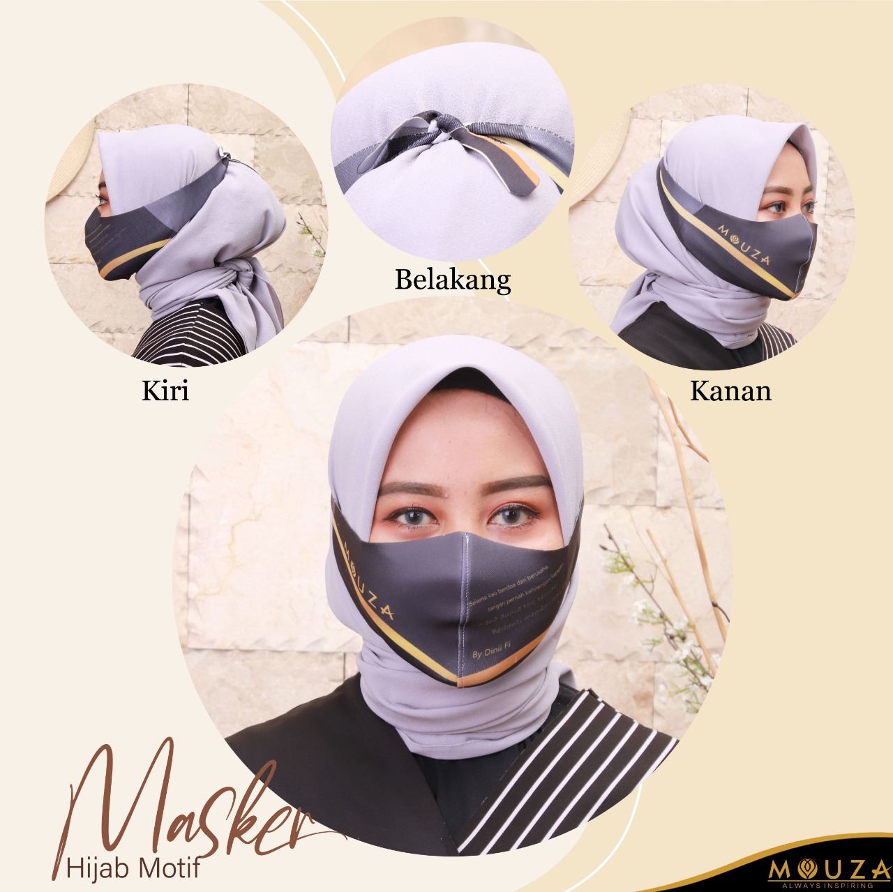 Masker Hijab Motif